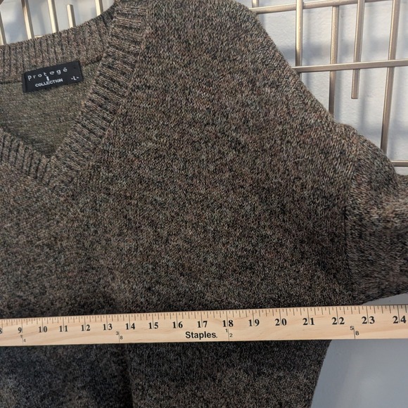 VTG Protege V Neck Speckled Knit Sweater Acrylic Wool Alpaca Blend Men's Sz L - Picture 4 of 6